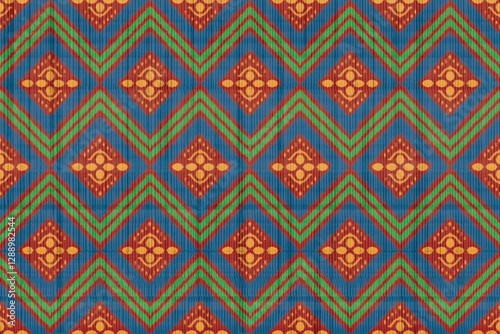 Ikat Abstract Ethnic art. Seamless pattern in tribal, folk embroidery, and Persian style Aztec geometric art ornament print Design for carpet, cover wallpaper, wrapping, fabric, clothing