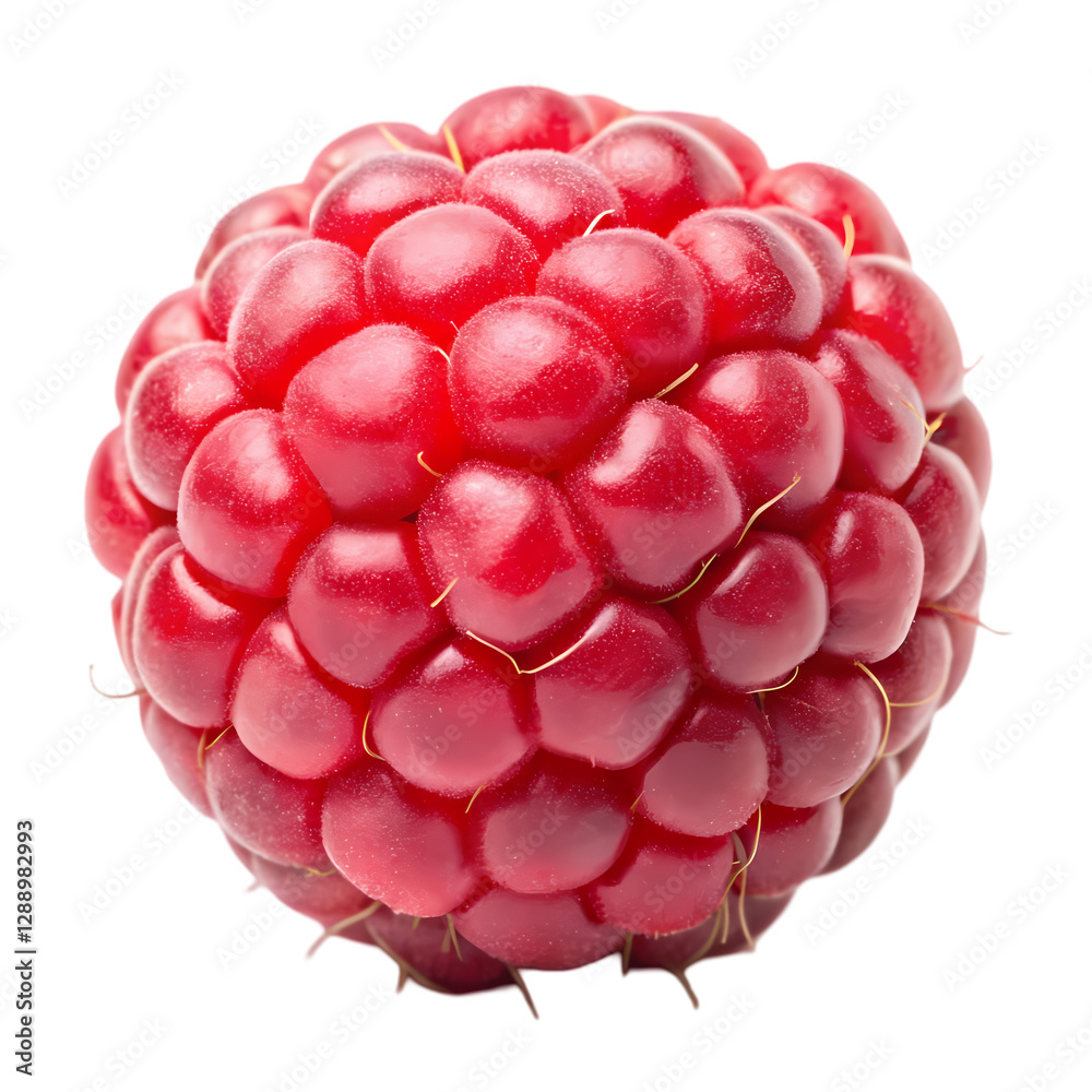Juicy Red Raspberry Closeup isolated on transparent background Juicy Red Raspberry Closeup isolated on transparent background