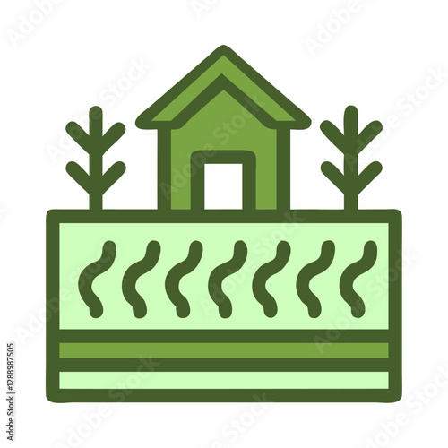 Renewable resources geothermal house icon