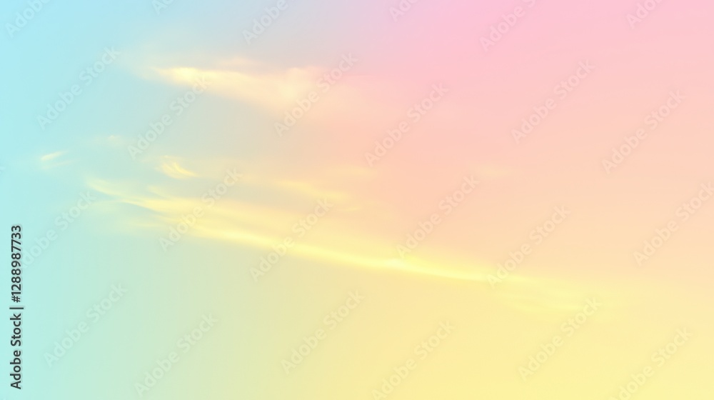 Fototapeta premium Gradient background with pastel sky and soft clouds. Warm shades smoothly flow into each other. Perfect for design templates, wallpapers and creative projects.