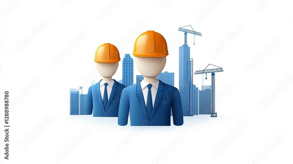 Construction workers building city, constructing modern urban infrastructure construction Construction workers building city, constructing modern urban infrastructure construction