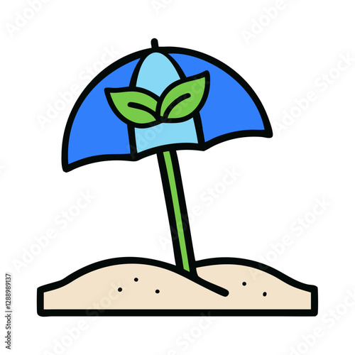 Sustainable Tourism Beach Icon