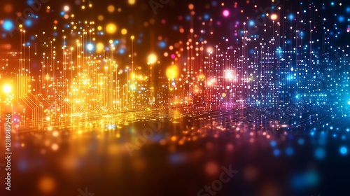 Wallpaper Mural Glowing Cityscape, Digital Art, Futuristic, Abstract Torontodigital.ca