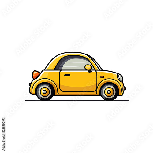 Isolated Cartoon Yellow Car