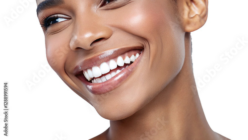 Radiant Smile of a Beautiful Black Woman with Perfect White Teeth.