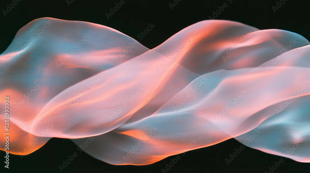 Fototapeta premium Abstract flowing fabric with pastel colors in motion for creative design and background