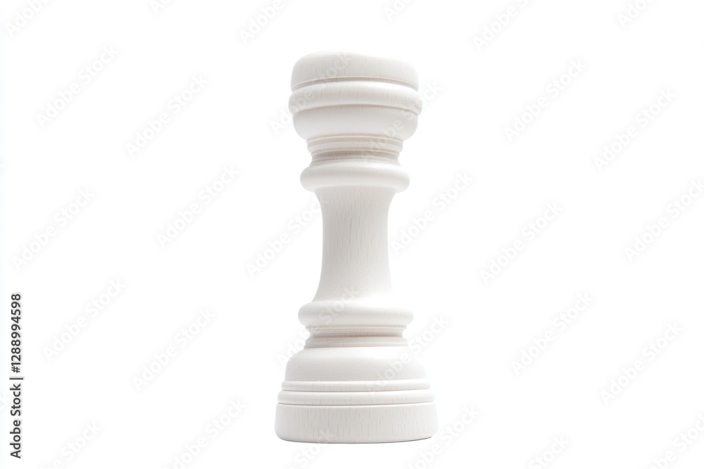 A detailed shot of a single white chess piece A detailed shot of a single white chess piece