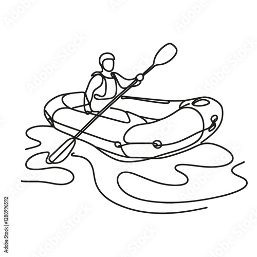 River kayaking adventure with a paddler enjoying the calm waters, ideal for outdoor blogs and water sports education