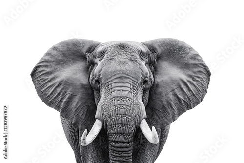 Isolated Elephant Portrait