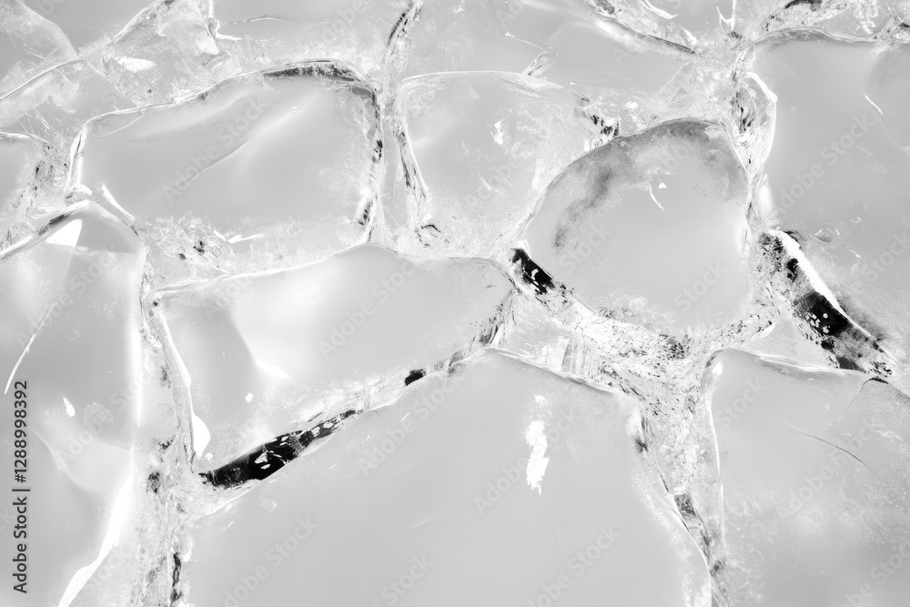Obraz premium Translucent ice fragments create an intriguing pattern, highligh