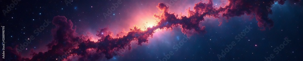 Beautiful nebulae formation in Rho Ophiuchi star cluster, ethereal, telescope, constellation Beautiful nebulae formation in Rho Ophiuchi star cluster, ethereal, telescope, constellation