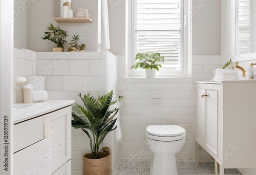 banheiro moderno com plantas
