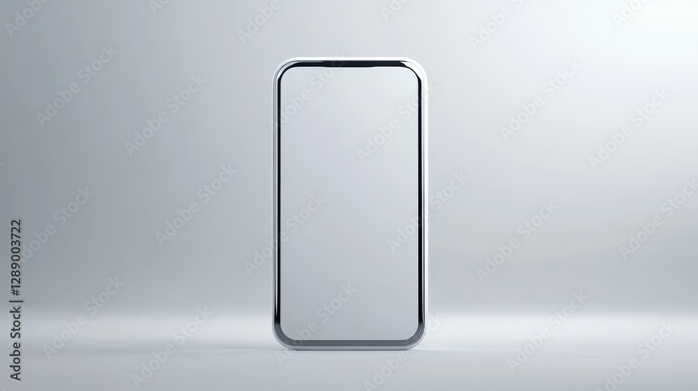 White smartphone with blank screen isolated on white, customizable template for mobile apps and designs White smartphone with blank screen isolated on white, customizable template for mobile apps and designs