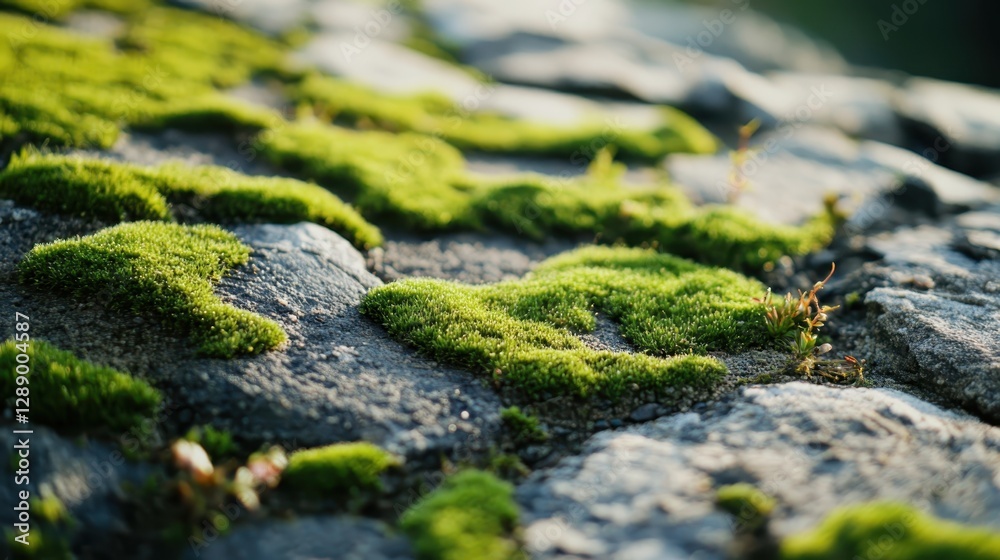 Close-up of cracked earth with moss, a symbol of resilience in a dry environment Close-up of cracked earth with moss, a symbol of resilience in a dry environment