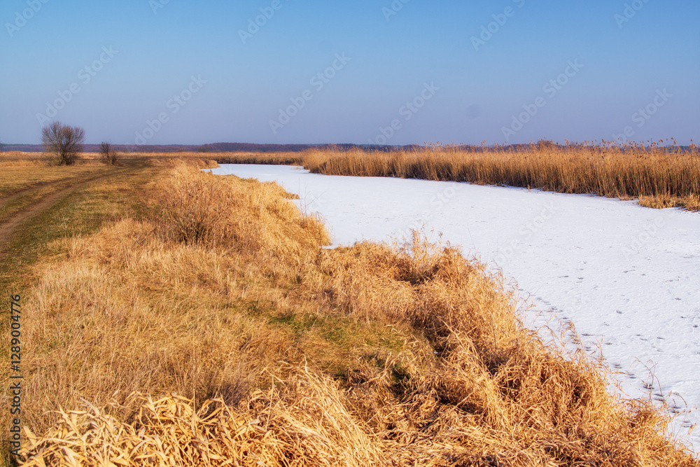 Zima w Narwiańskim Parku Narodowym, Podlasie, Polska