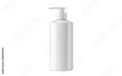 Blank white plastic pump bottle on transparent or white background,png