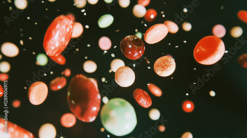 Wallpaper Mural Colorful falling bonbons on dark background for sweet treat designs Torontodigital.ca