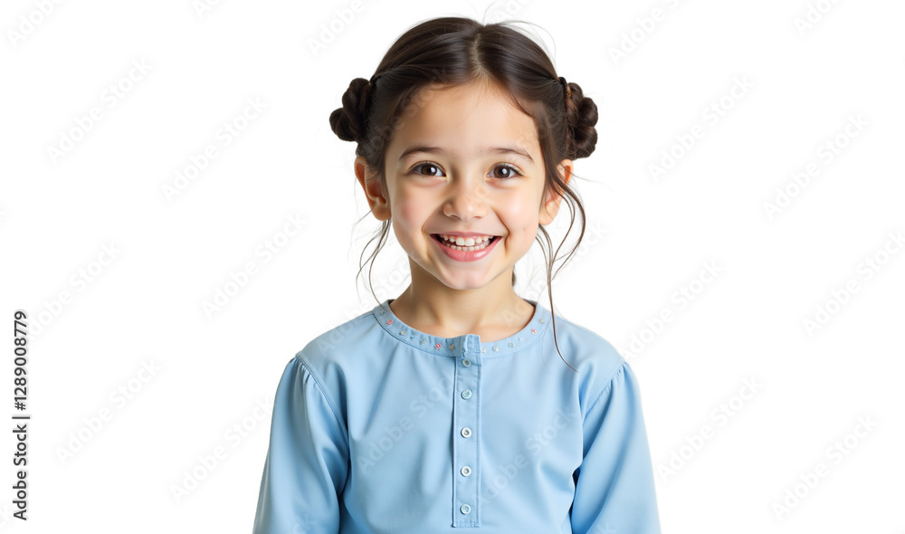 Cheerful smiling girl portrait isolated on transparent background. Perfect for children's content, beauty, fashion, and positive message designs. Cheerful smiling girl portrait isolated on transparent background. Perfect for children's content, beauty, fashion, and positive message designs.