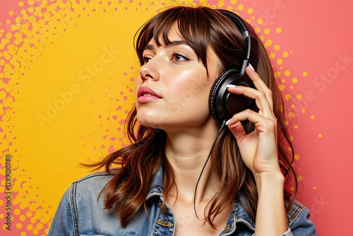 AI ragazza con le cuffie da dj 04