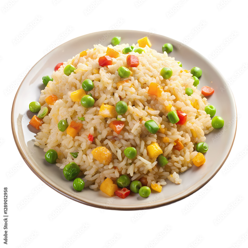 Vegetable Fried Rice Recipe: Easy & Delicious isolated on transparent background Vegetable Fried Rice Recipe: Easy & Delicious isolated on transparent background