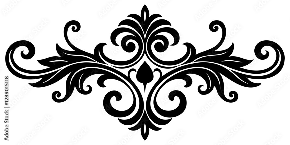 Baroque Ornaments Silhouette vector Illustration isolated on a transparent background Baroque Ornaments Silhouette vector Illustration isolated on a transparent background
