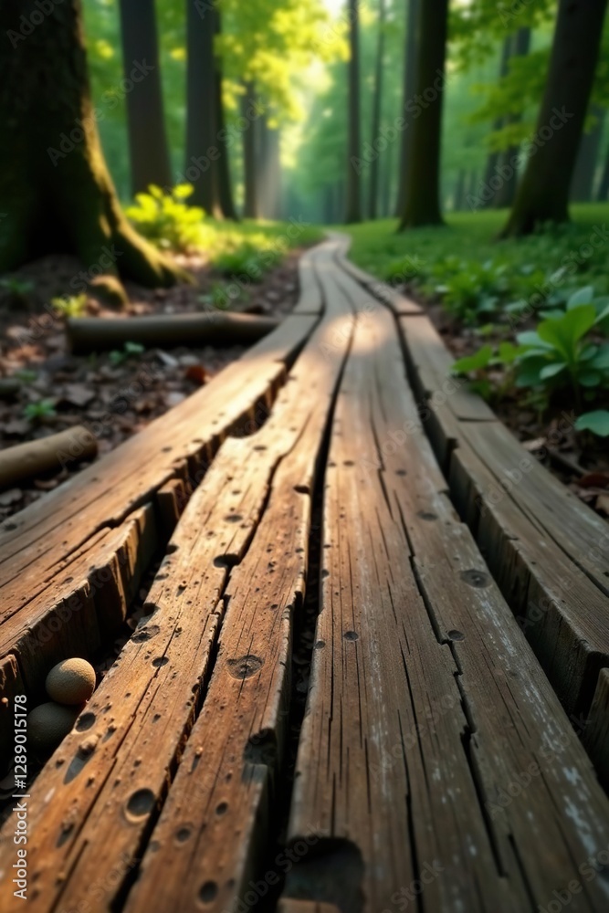 Rough wooden planks on a weathered tree trunk, rustic, forest, nature Rough wooden planks on a weathered tree trunk, rustic, forest, nature