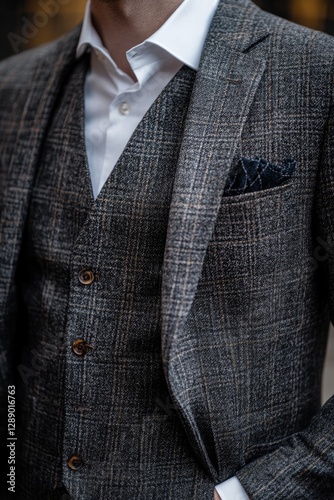 Wallpaper Mural A close-up shot of a man dressed in formal attire, suitable for professional or business settings Torontodigital.ca