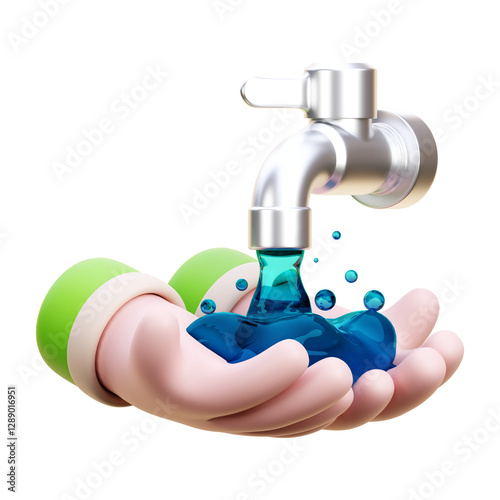 hand wudhu 3d illustration