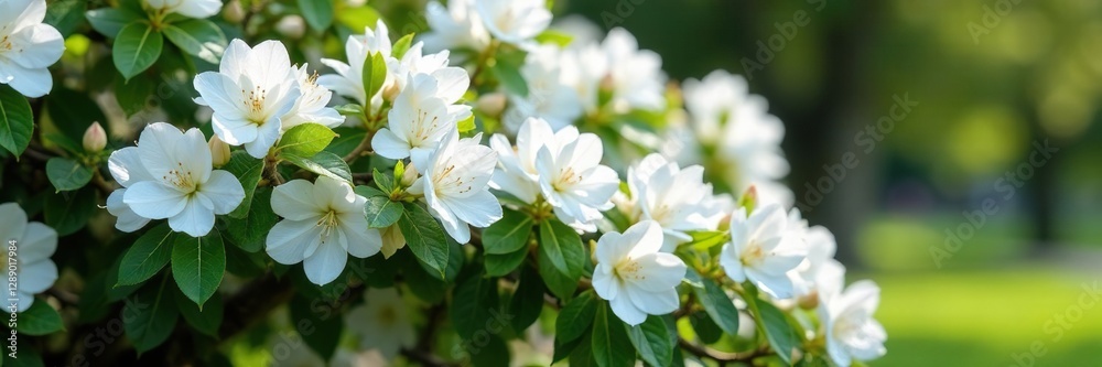 White azaleas cascading down a curved shrub trunk, trunk, shrub, nature White azaleas cascading down a curved shrub trunk, trunk, shrub, nature