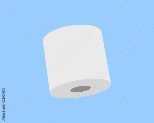 Toilet paper roll or tube icon design, template for wc. Bathroom hygiene icons, kitchen cleaning towel. Blank soft scroll product.