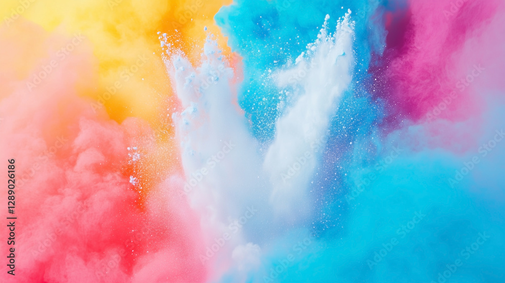 Fototapeta premium A colorful explosion of smoke and dust
