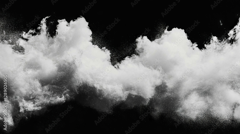 Dramatic cloudscape on black background for creative design Dramatic cloudscape on black background for creative design
