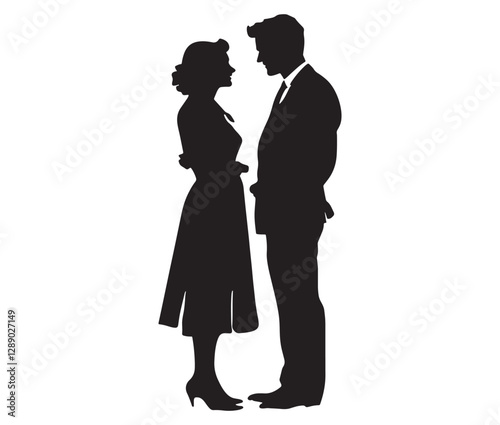 Wallpaper Mural Silhouette Of A Young Couple. Love and Passion A Stunning Couple Vector Design. Torontodigital.ca