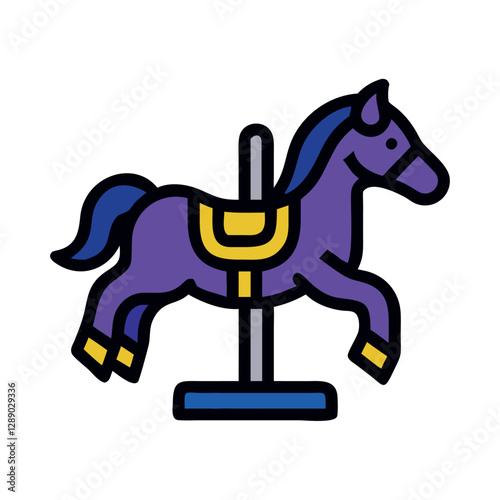 Carnival carousel horse icon