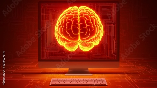 A neon brain cortex glowing in vibrant blue and pink on a dark background, symbolizing intelligence and the intersection of science, anatomy, and technology.