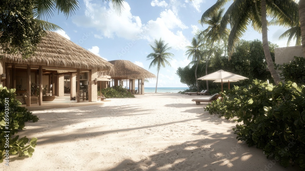 Tropical beach retreat maldives scenic view relaxing environment travel concept Tropical beach retreat maldives scenic view relaxing environment travel concept