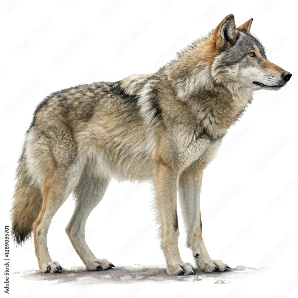 Naklejka premium wolf in front of white background