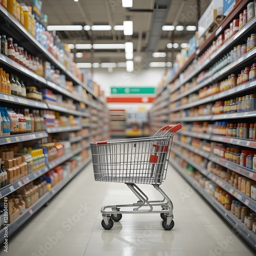 Wallpaper Mural shopping cart in supermarket Torontodigital.ca