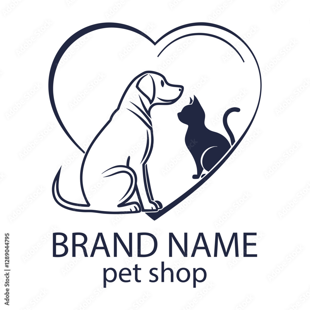 Obraz premium creative logo design Dog and Cat vector template