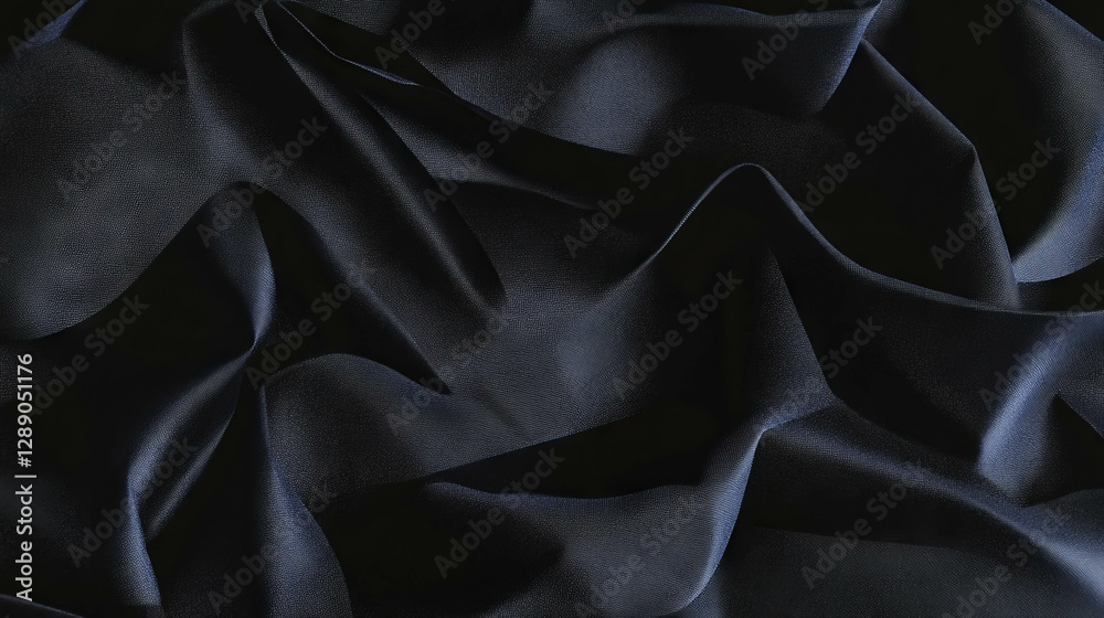 Fototapeta premium Dramatic texture of black crumpled paper for creative design and background