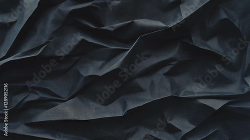 Black folded rumble paper texture for background and design elements
