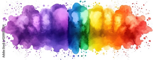 Wallpaper Mural Rainbow watercolor splash; vibrant colors; abstract art; design element Torontodigital.ca