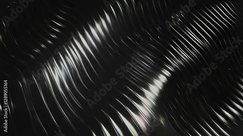 Abstract metallic wavy ribbed texture overlay for creative design projects