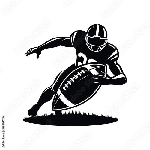 american football silhouette vector outline design