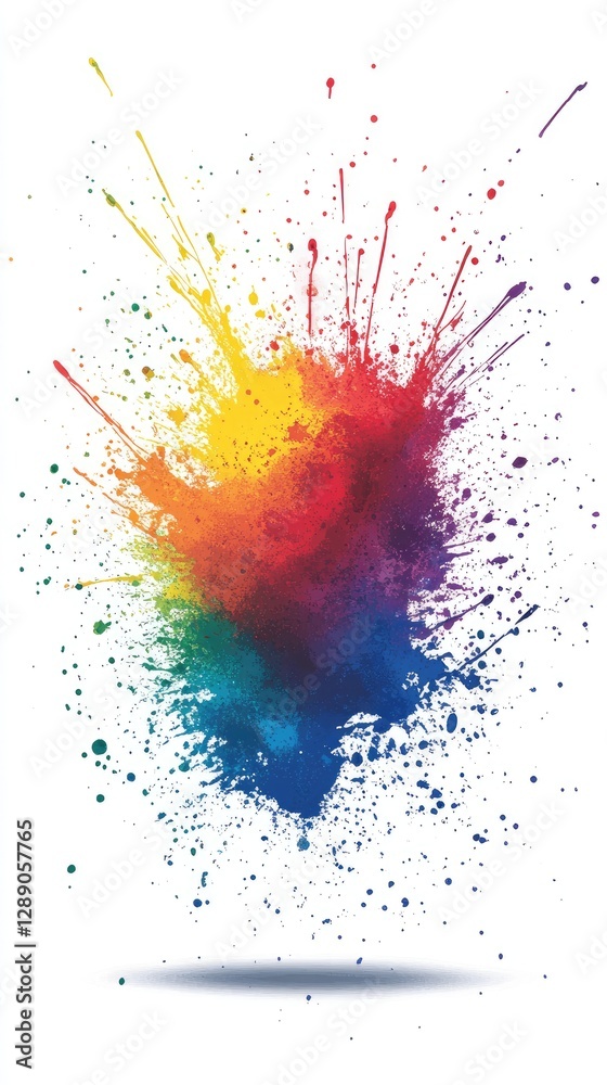 Colorful paint splash explosion, vibrant design element, white background, graphic design Colorful paint splash explosion, vibrant design element, white background, graphic design