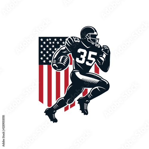 american football silhouette vector outline design
