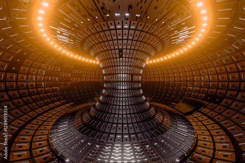 Fototapeta Naklejka Na Ścianę i Meble -  Nuclear Fusion Reactor 3D Render Futuristic Clean Energy Technology