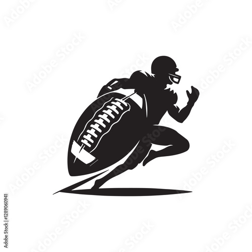 American football silhouette vector outline design