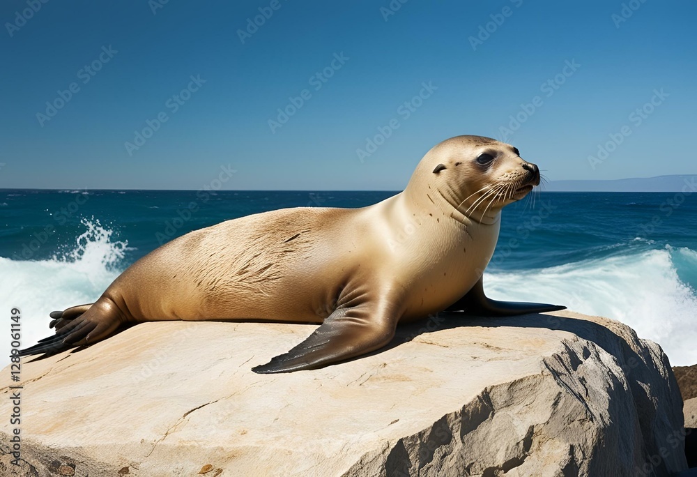 Obraz premium sea lion on a rock