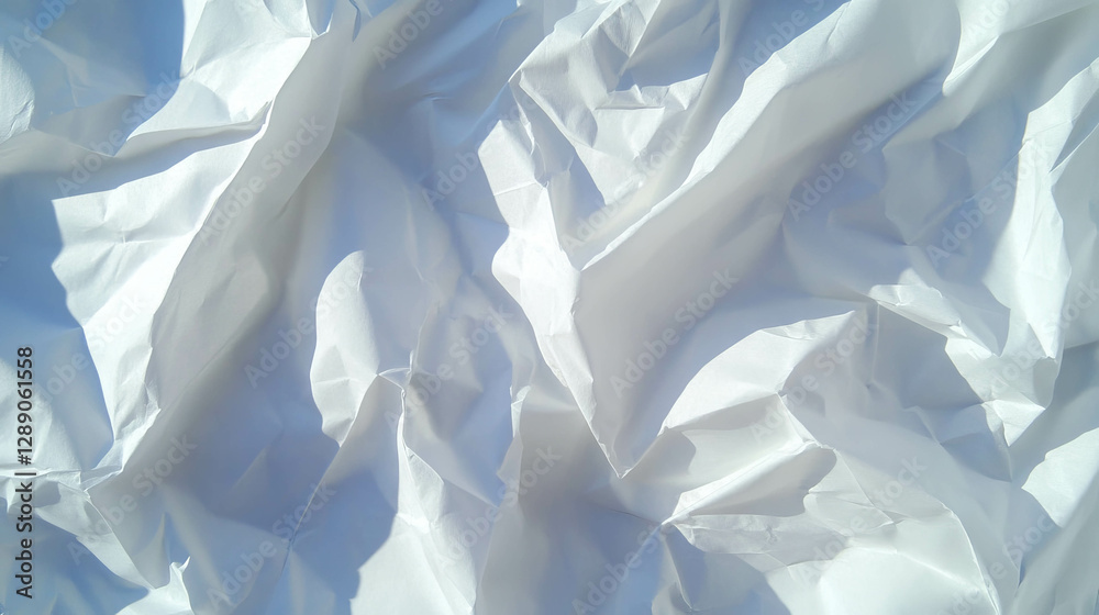 Fototapeta premium White creased paper texture overlay for design and background projects